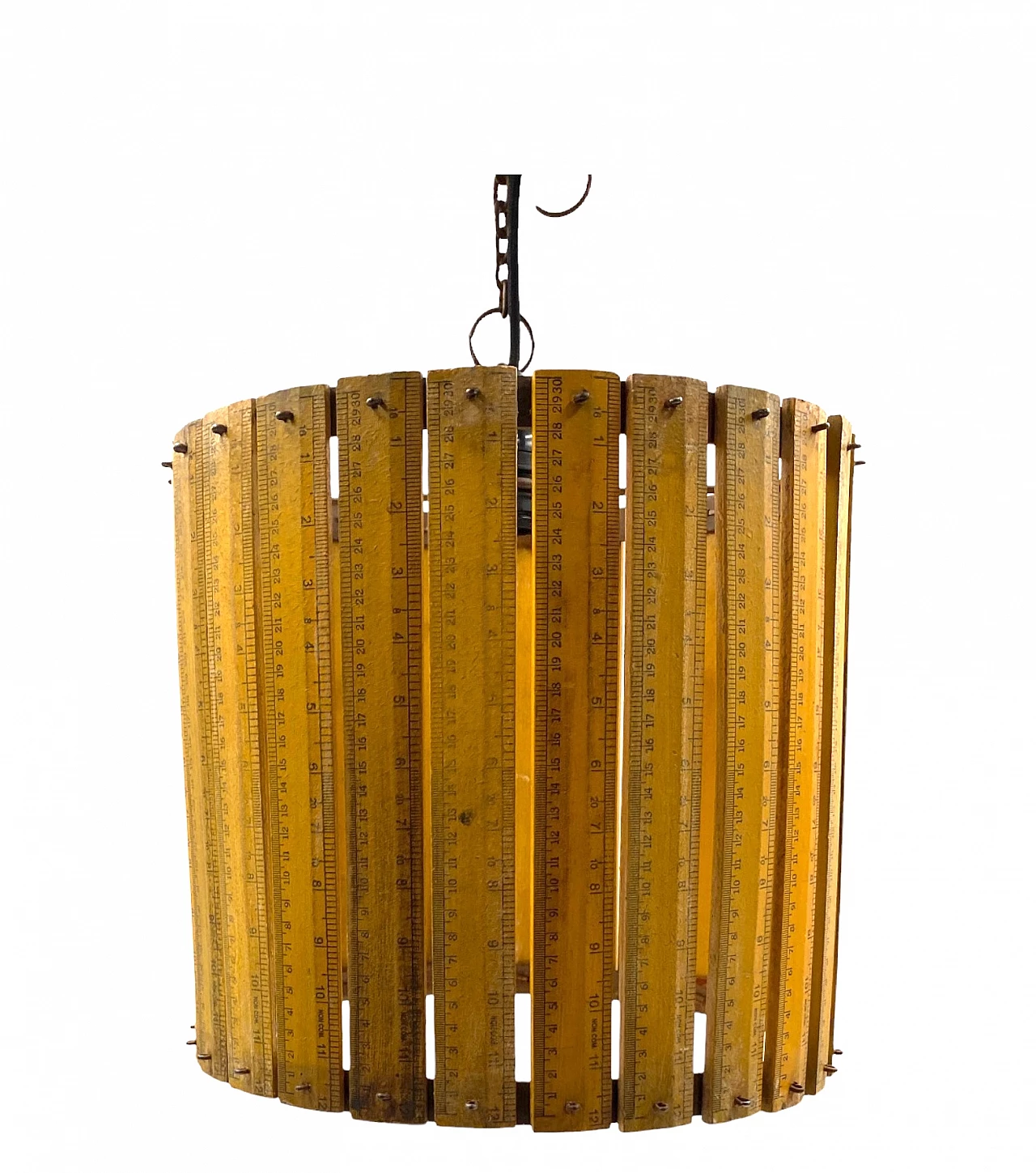 Handcrafted chandelier with rulers, 1960s 7