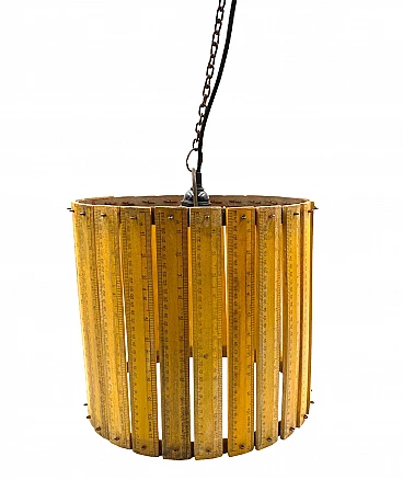 Handcrafted chandelier with rulers, 1960s