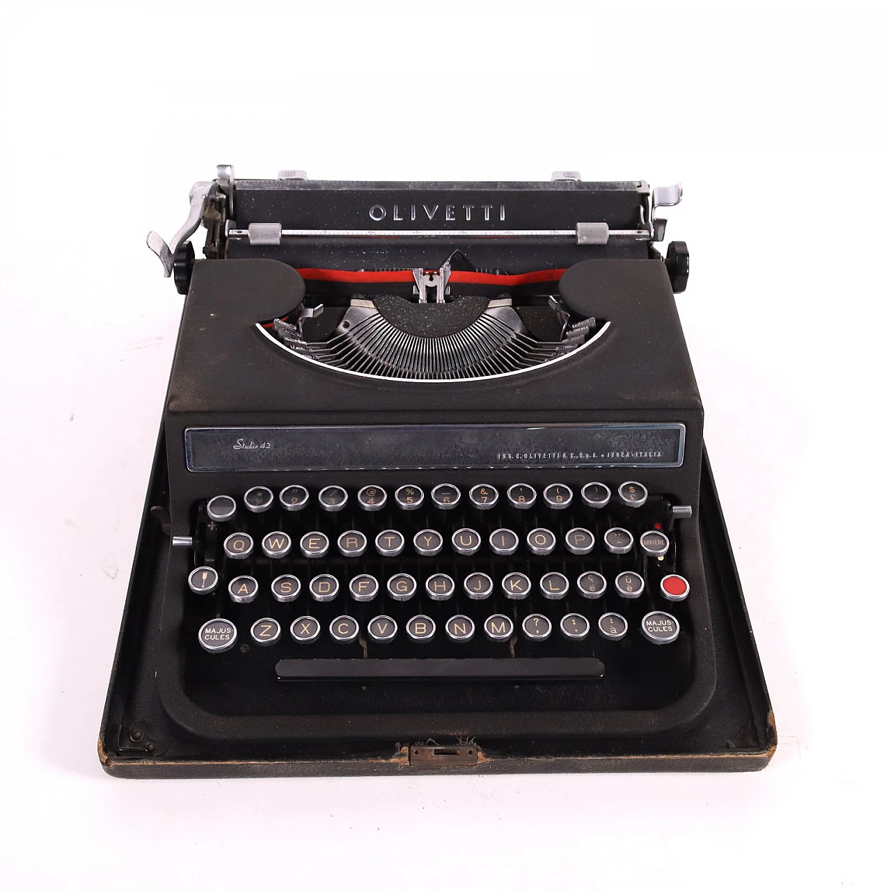 Metal typewriter with case by Olivetti, 1960s 1