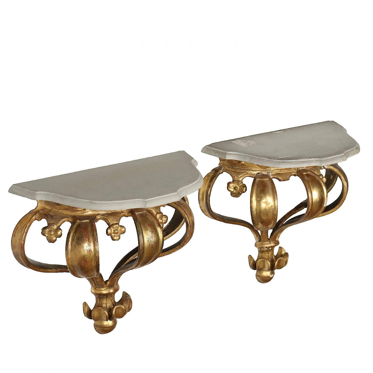 Pair of lacquered shelf consoles, second half 19th century 1