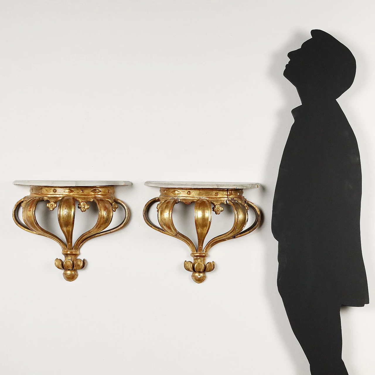 Pair of lacquered shelf consoles, second half 19th century 2