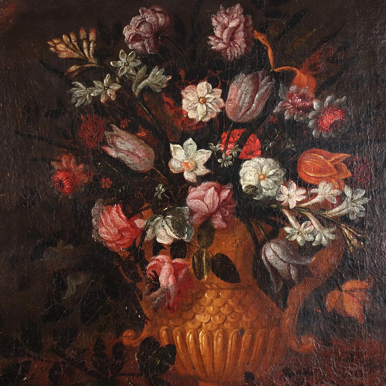 Still Life with fruit and flowers, oil on canvas, 17th century 3