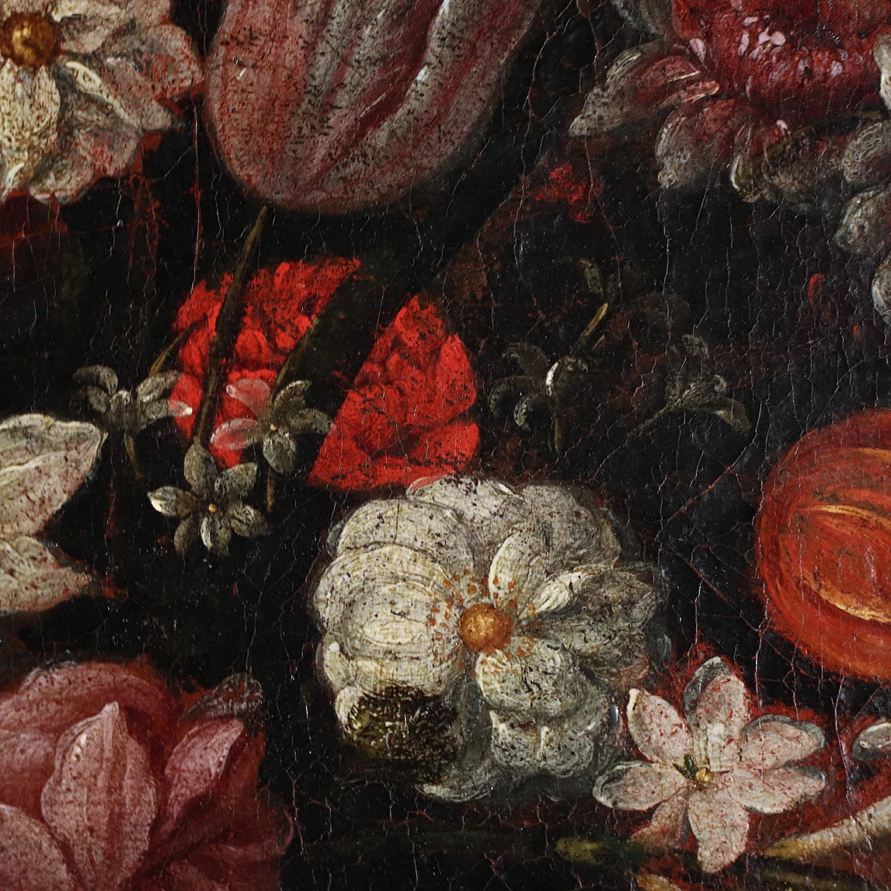 Natura morta con fiori e frutta, olio su tela, '600 4