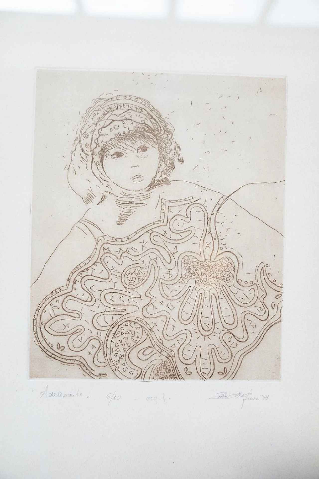 Adolescente - Enigma, coppia di disegni a inchiostro, anni '80 13