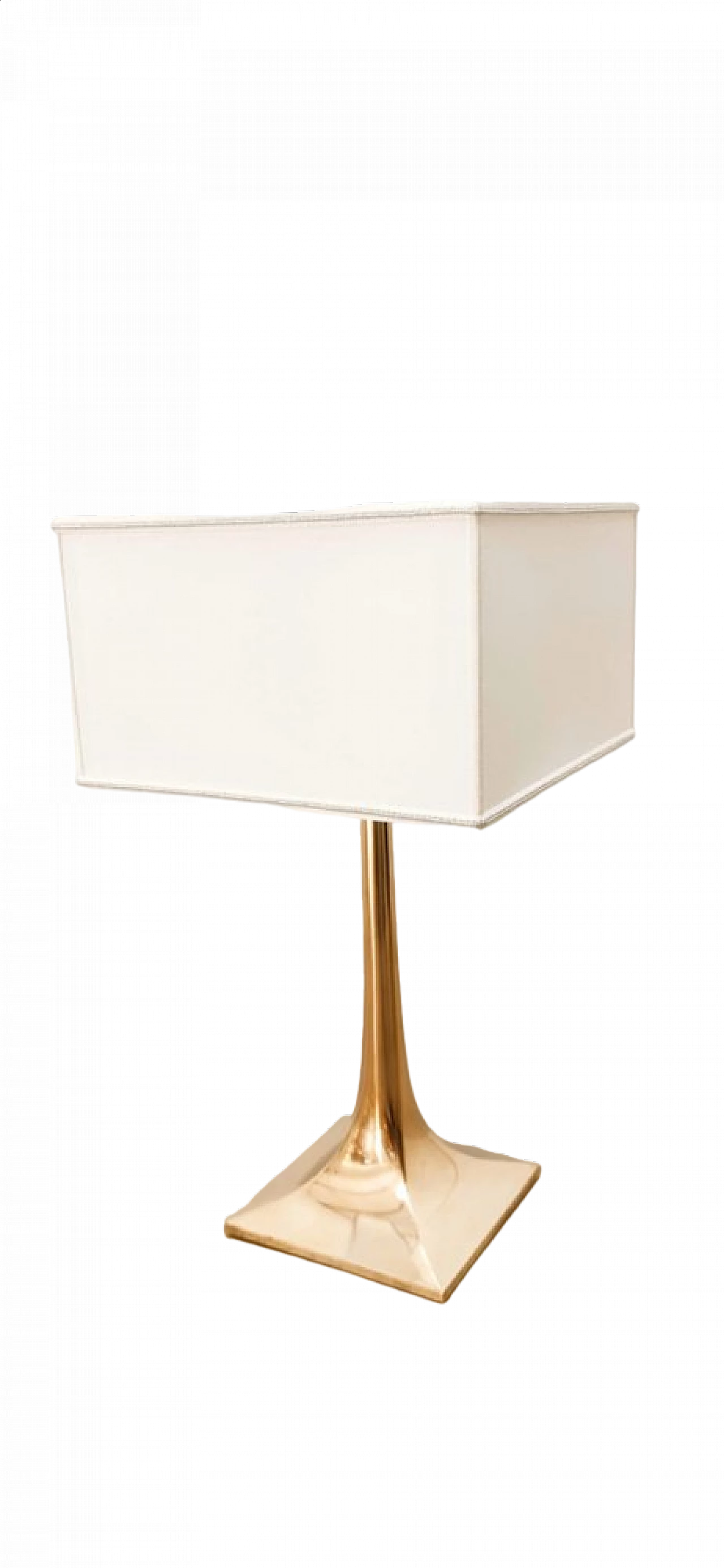 Square brass table lamp, 1980s 8