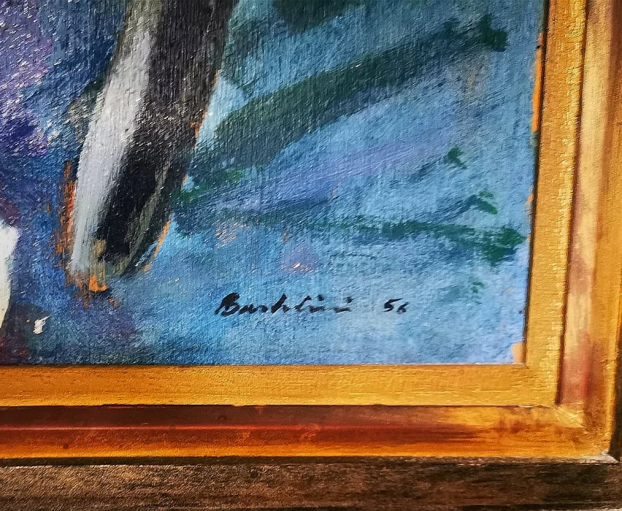Bartolini, donna che fa la maglia, dipinto a olio su tavola, 1956 1