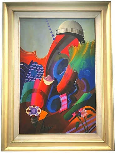 Walter Visioli, Mondo Fantastico, dipinto a olio su tela, 1975