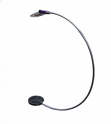 Lampada da terra ad arco con base in marmo, anni '80