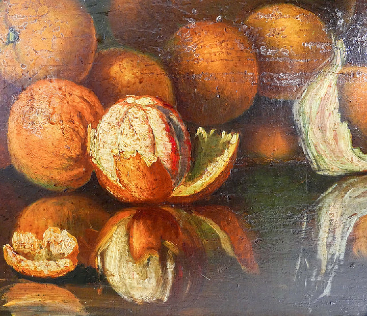 Still life with oranges, oil painting on masonite 5