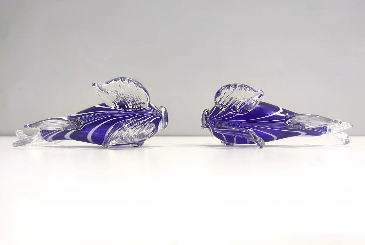 Pair of Murano glass figurines of fish, 1960s 6