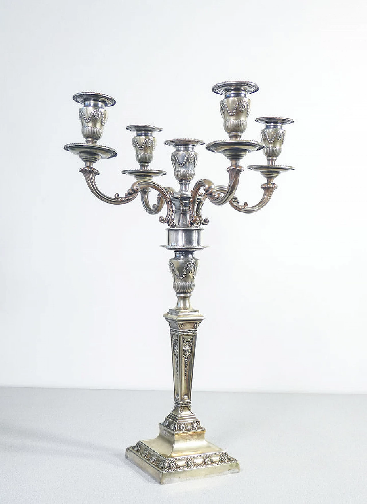Louis XVI style Old Sheffield candelabrum, 19th century 1
