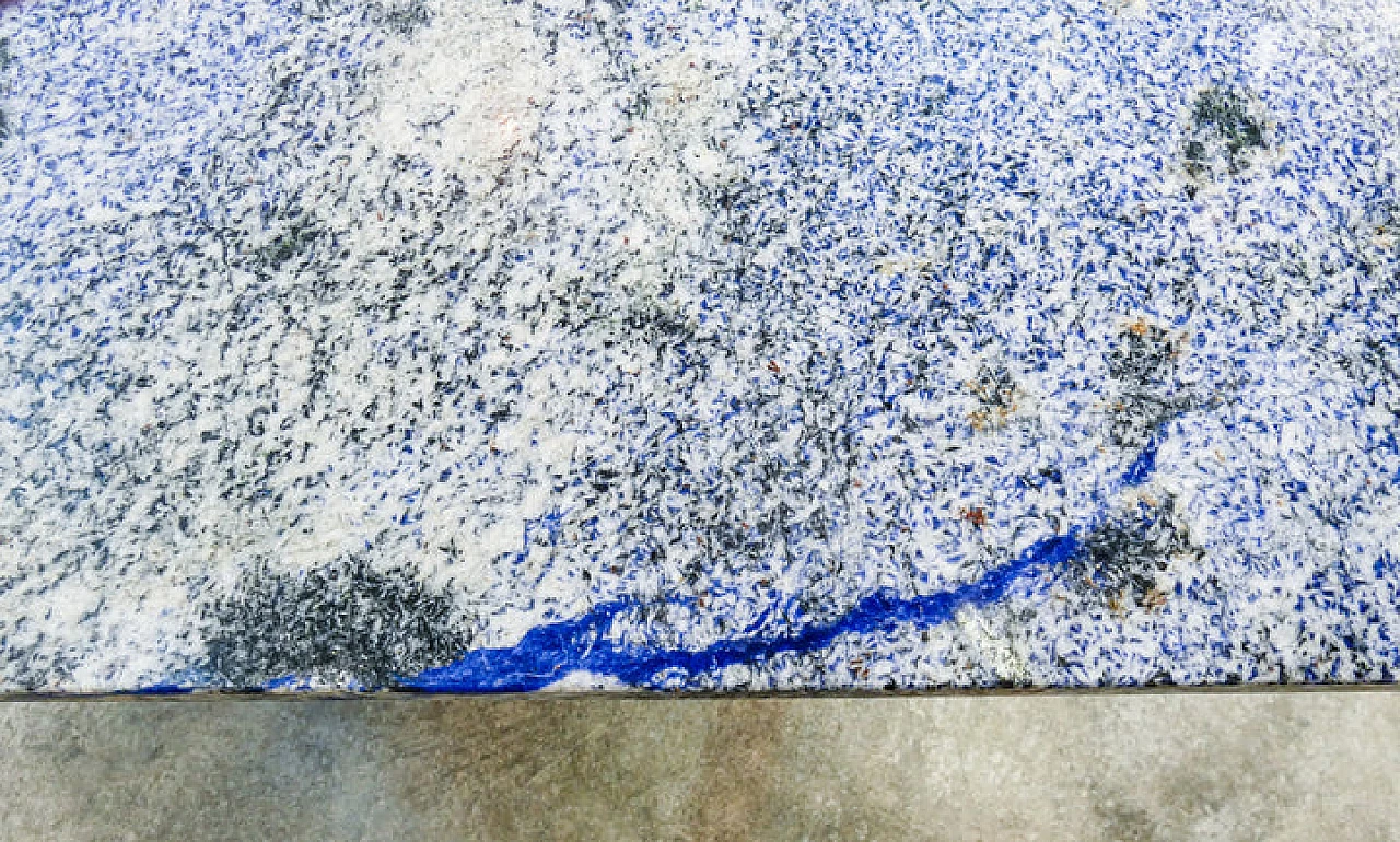 Azul Bahia granite and chromed metal table, 1980s 5