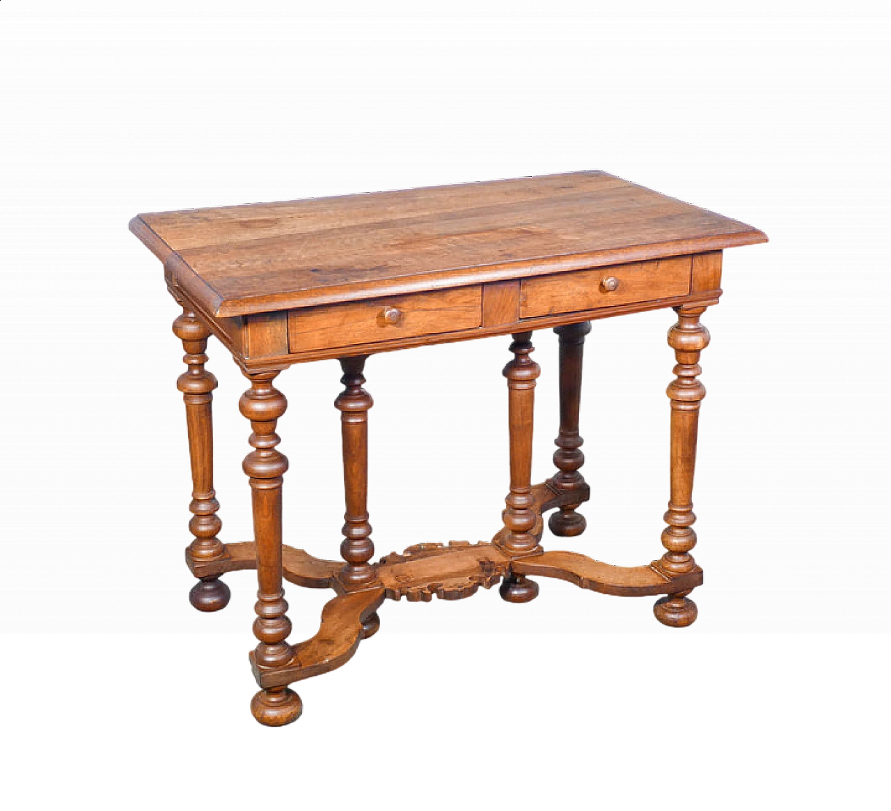 Charles X solid walnut writing desk, mid-19th century 12