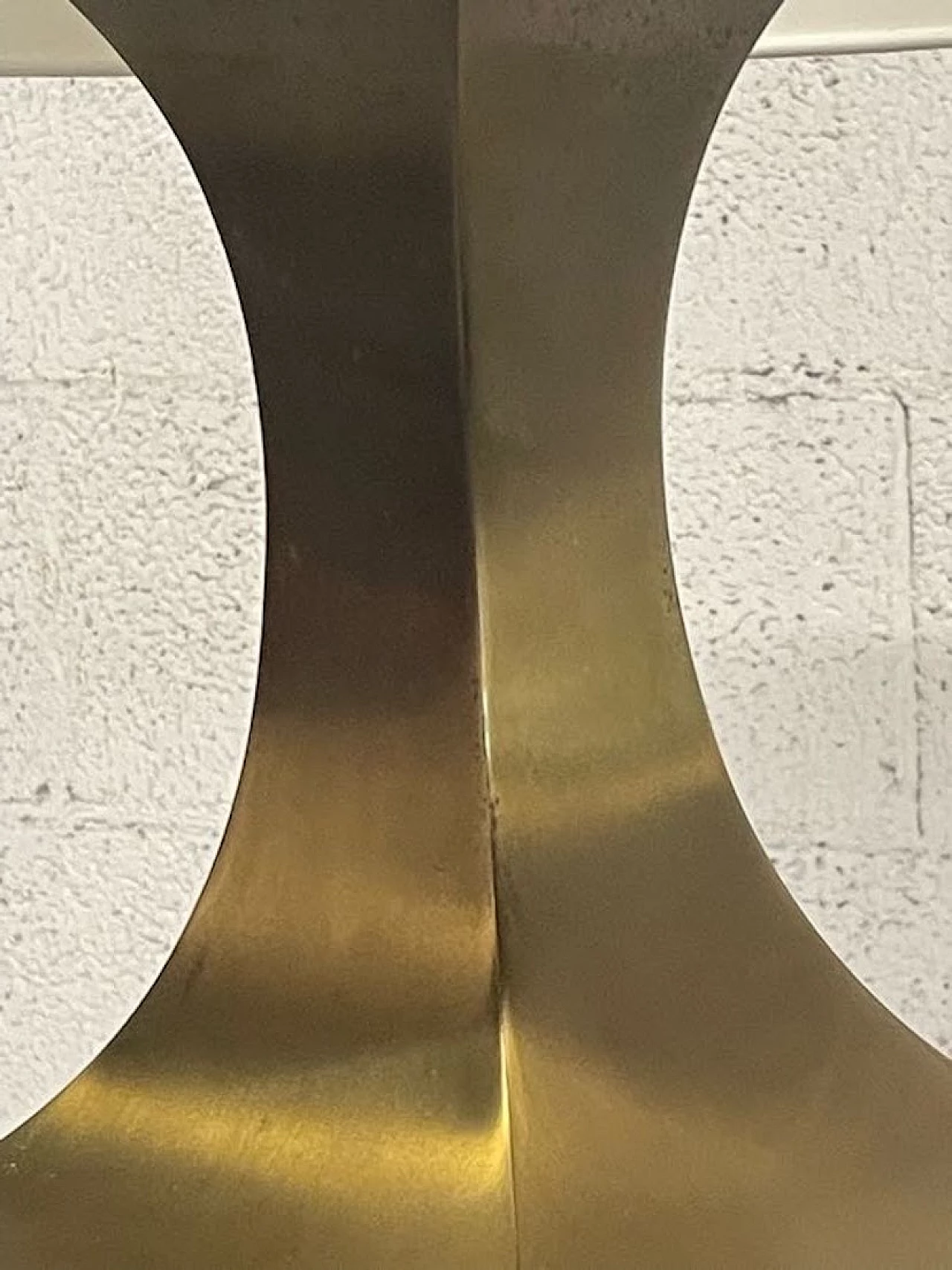 Brass table lamp with fabric lampshade, 1970s 3