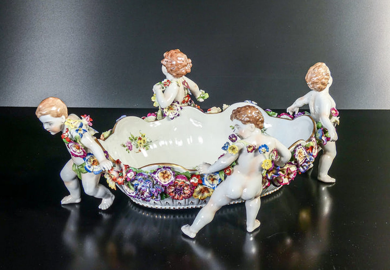 Painted Schierholz Plaue porcelain centrepiece, early 20th century 1