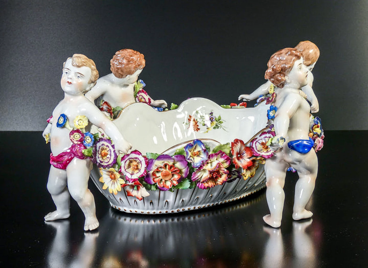 Painted Schierholz Plaue porcelain centrepiece, early 20th century 6