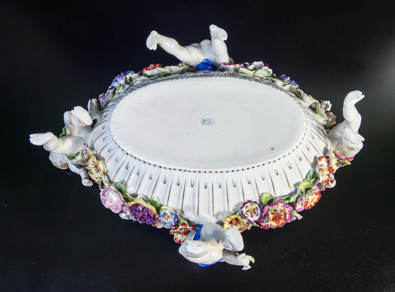 Painted Schierholz Plaue porcelain centrepiece, early 20th century 14
