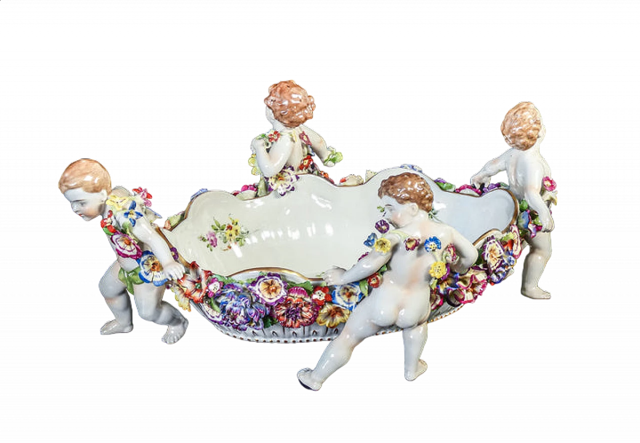 Painted Schierholz Plaue porcelain centrepiece, early 20th century 16