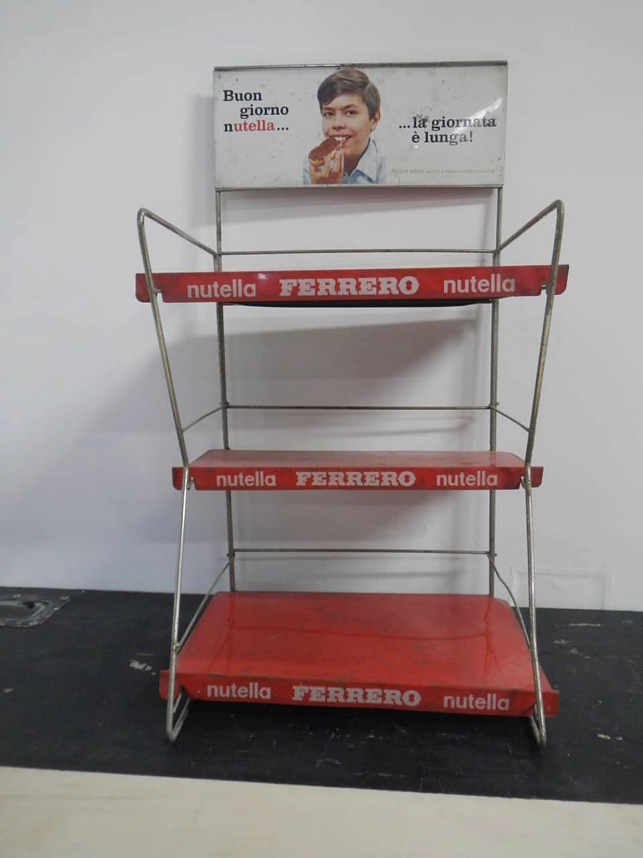 Nutella Ferrero metal display with 3 tiers, 1978 1