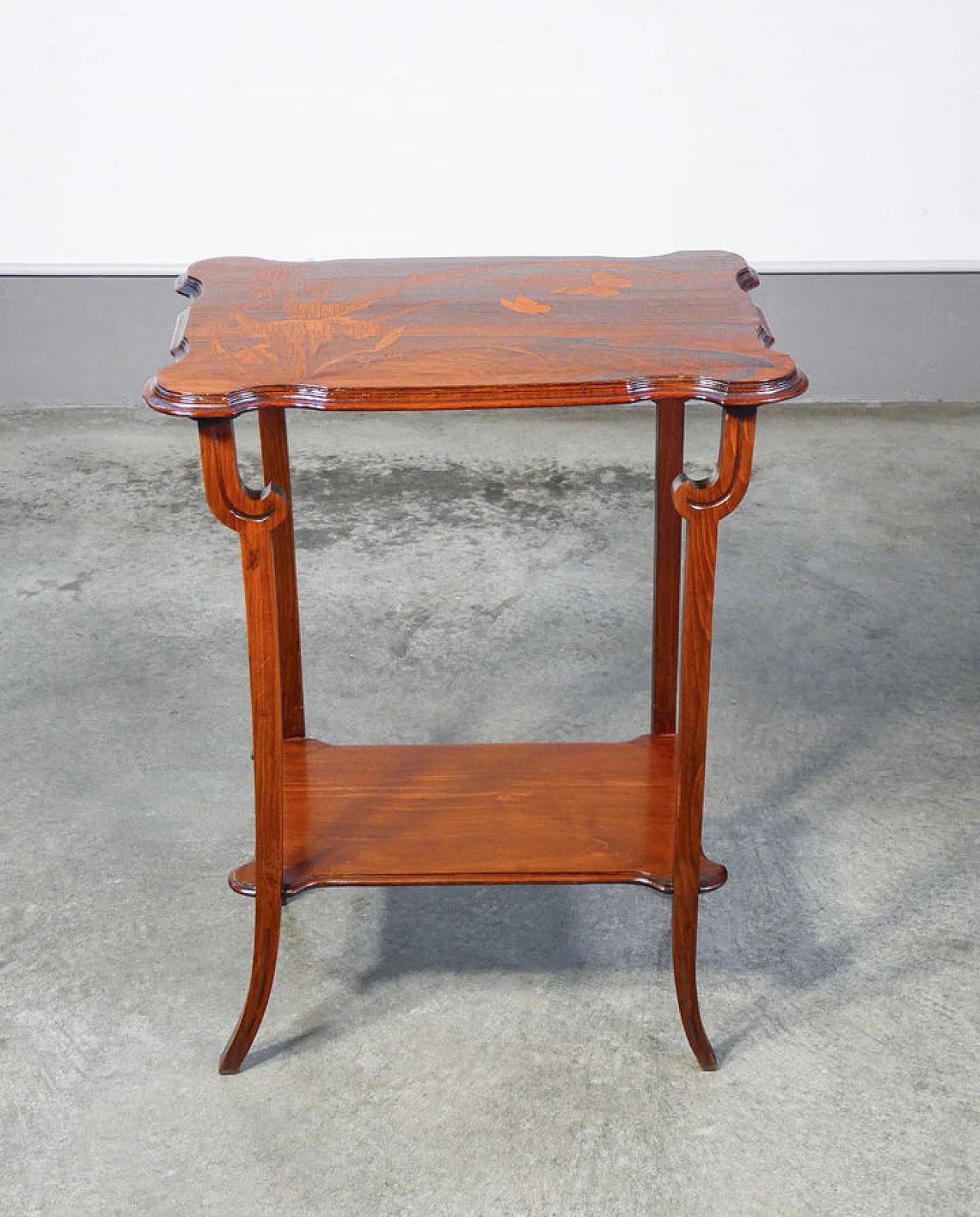 Inlaid walnut tea side table by Émile Gallé, 19th century 5