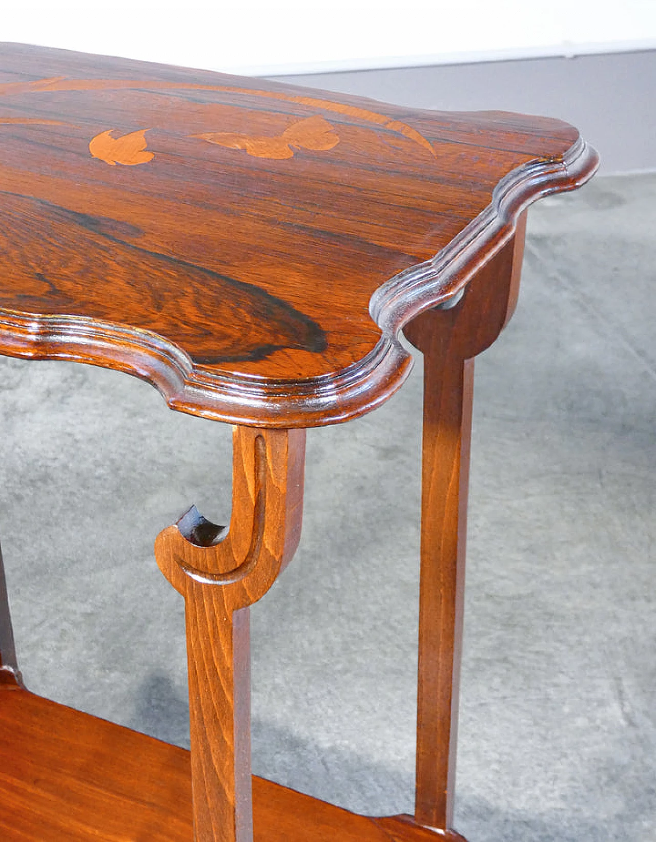 Inlaid walnut tea side table by Émile Gallé, 19th century 10