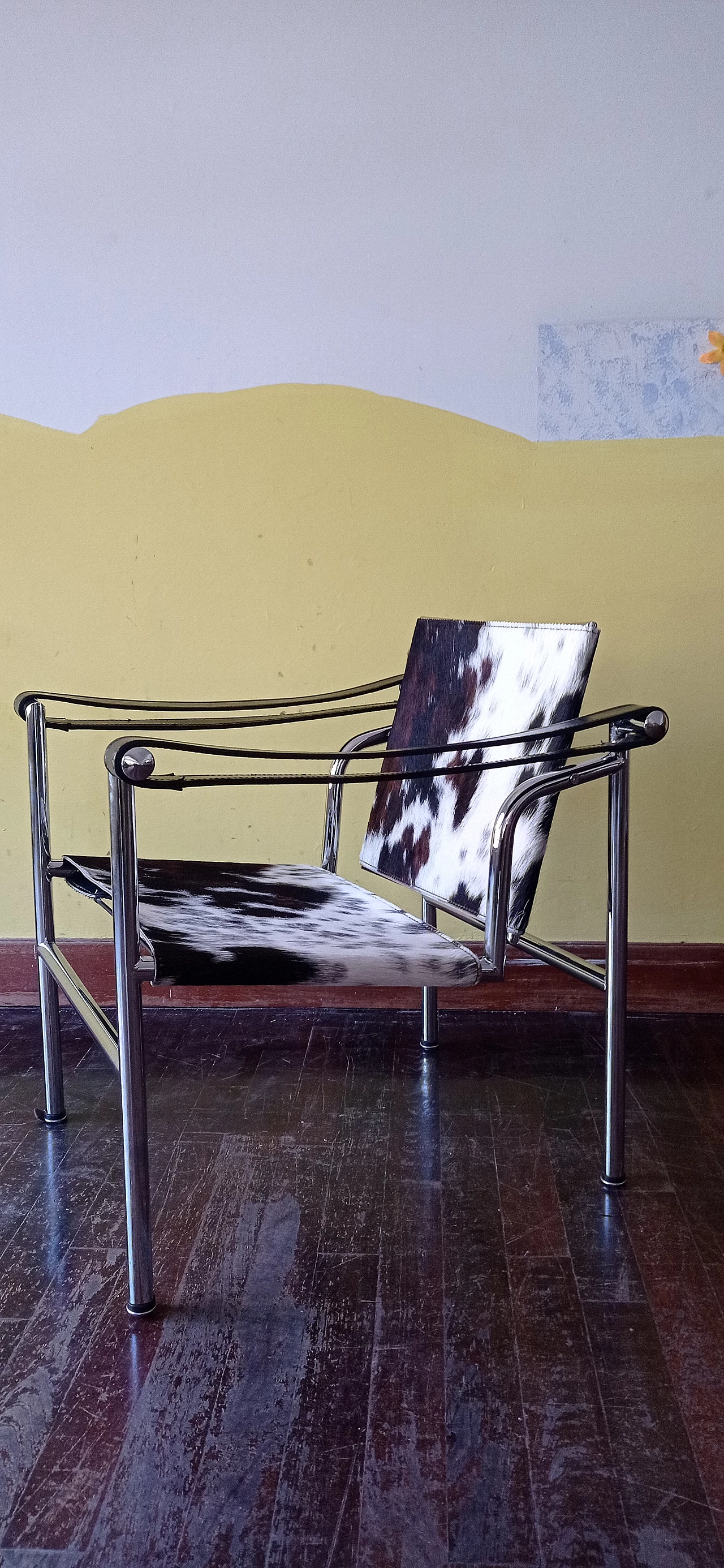 LC1 small armchair in steel, black leather by MDF Italia, 1990s 5