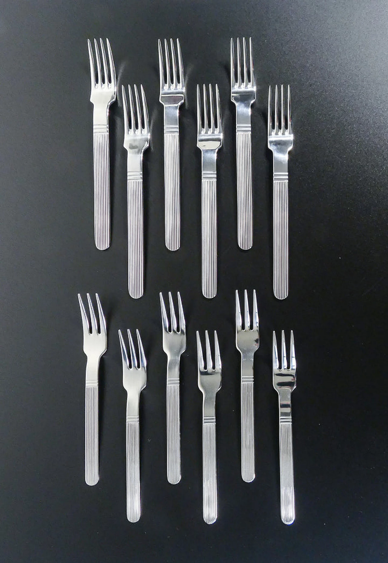 12 Forks in 18/10 steel by Arthur Krupp, 1970s 1