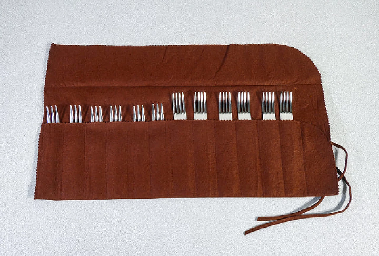 12 Forks in 18/10 steel by Arthur Krupp, 1970s 8