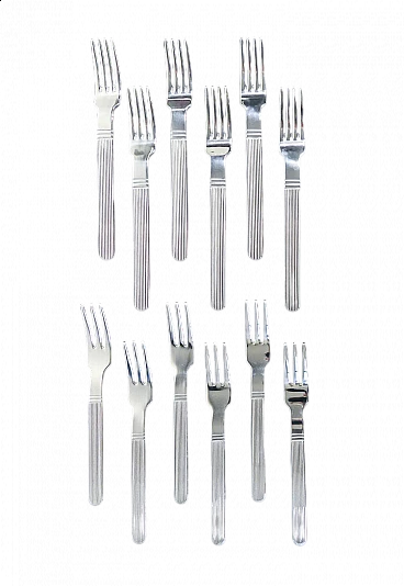 12 Forks in 18/10 steel by Arthur Krupp, 1970s