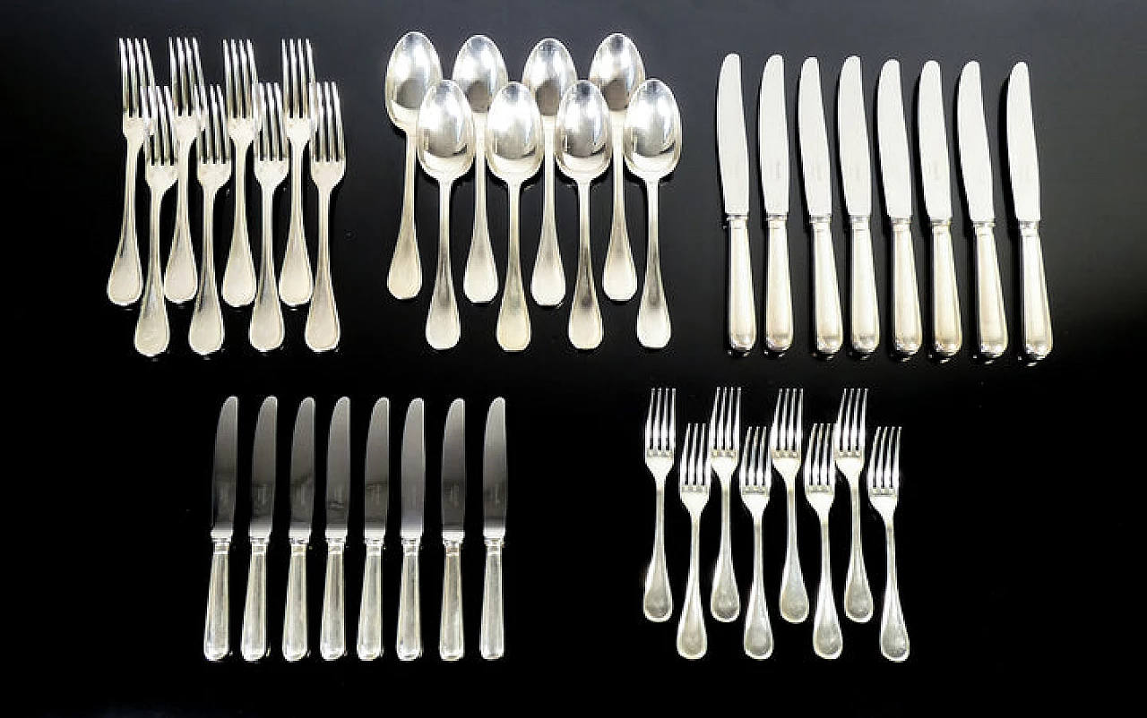 Silver metal Albi cutlery service by Christofle, 1970s 1