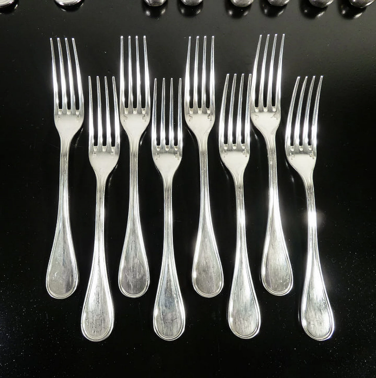Silver metal Albi cutlery service by Christofle, 1970s 2