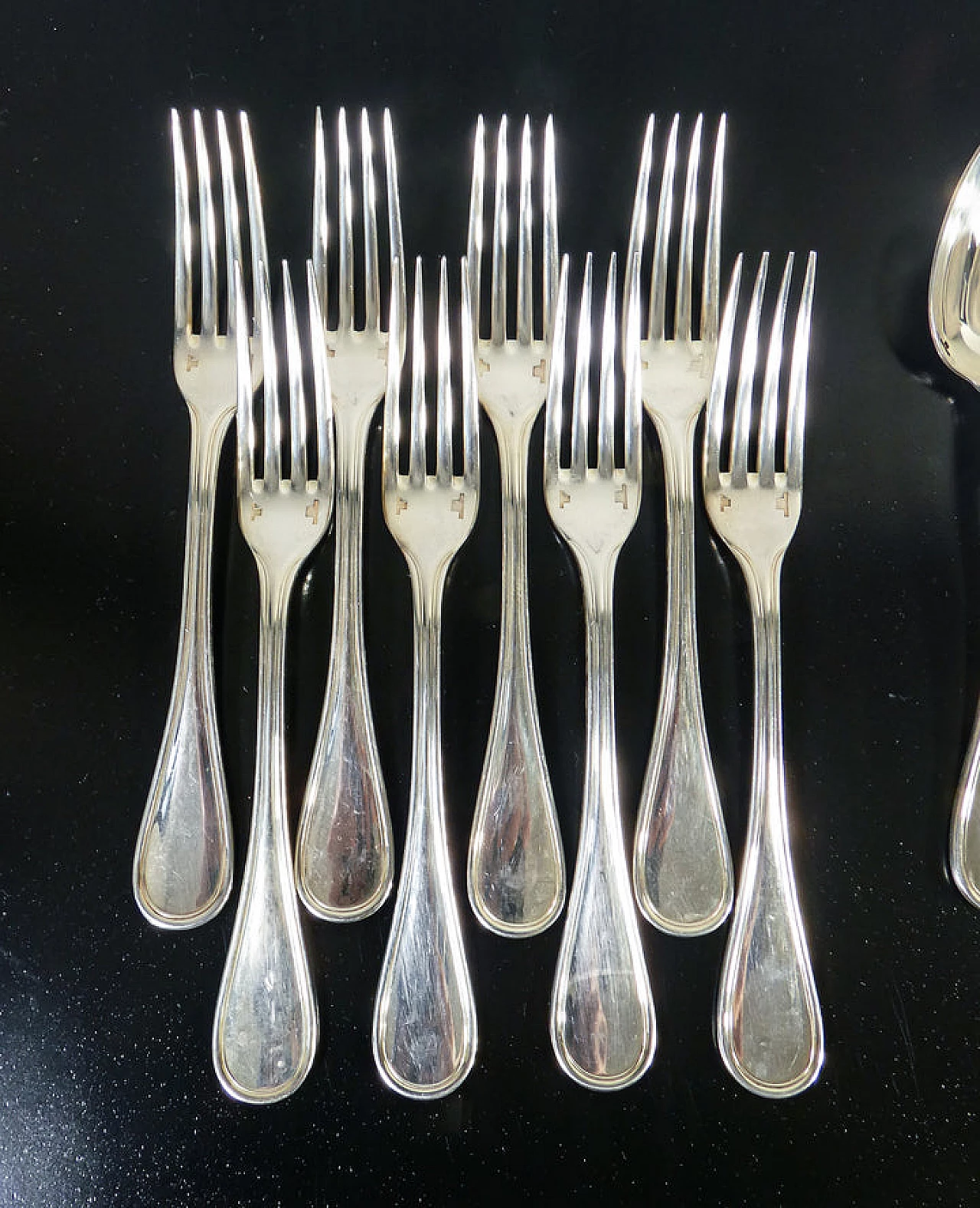 Silver metal Albi cutlery service by Christofle, 1970s 4