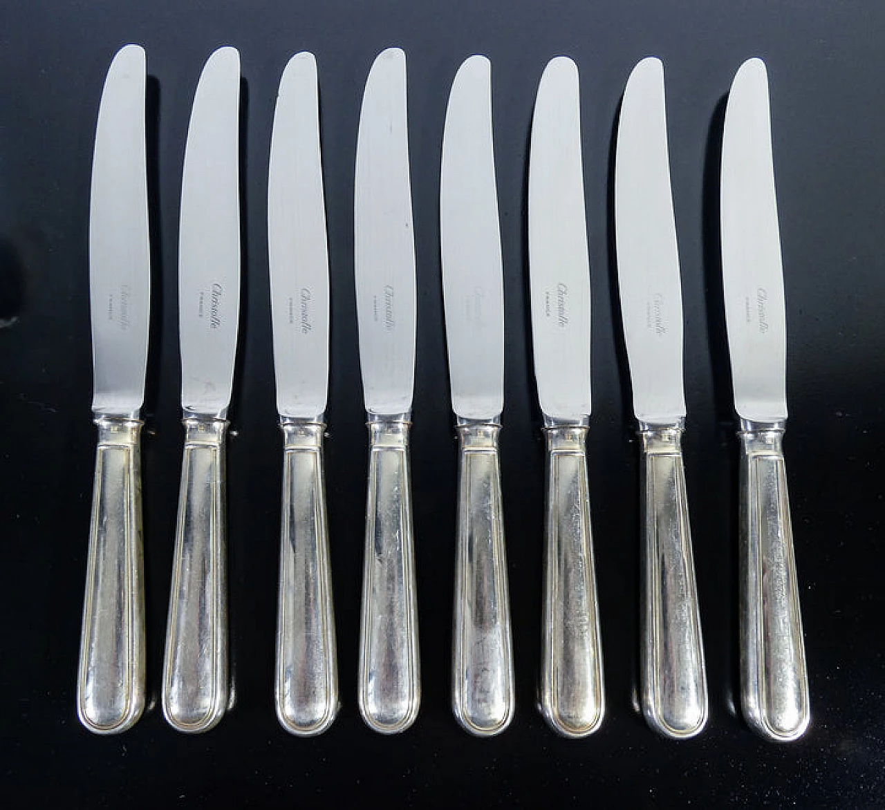Silver metal Albi cutlery service by Christofle, 1970s 6