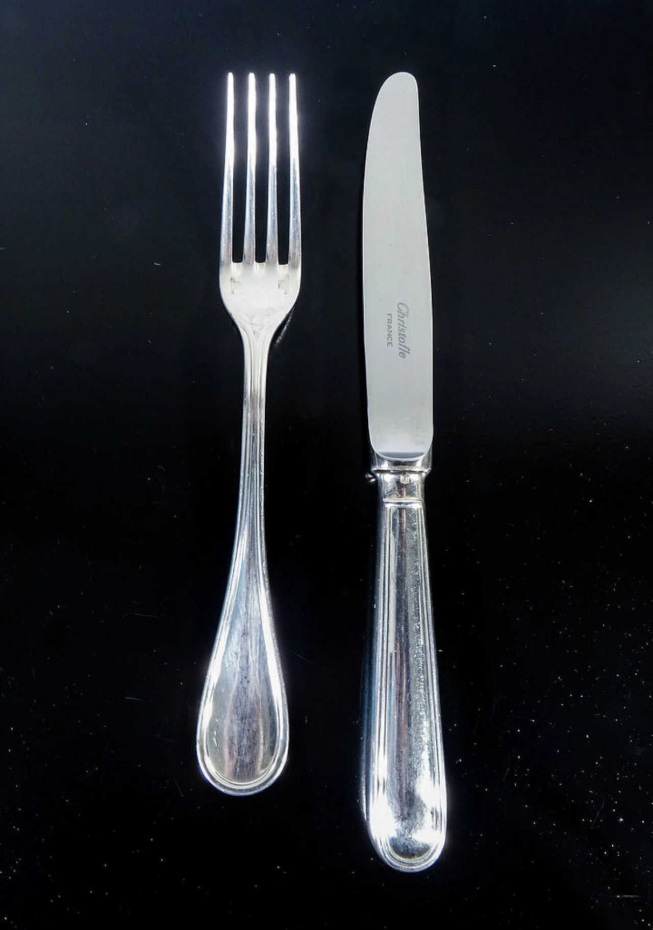 Silver metal Albi cutlery service by Christofle, 1970s 8