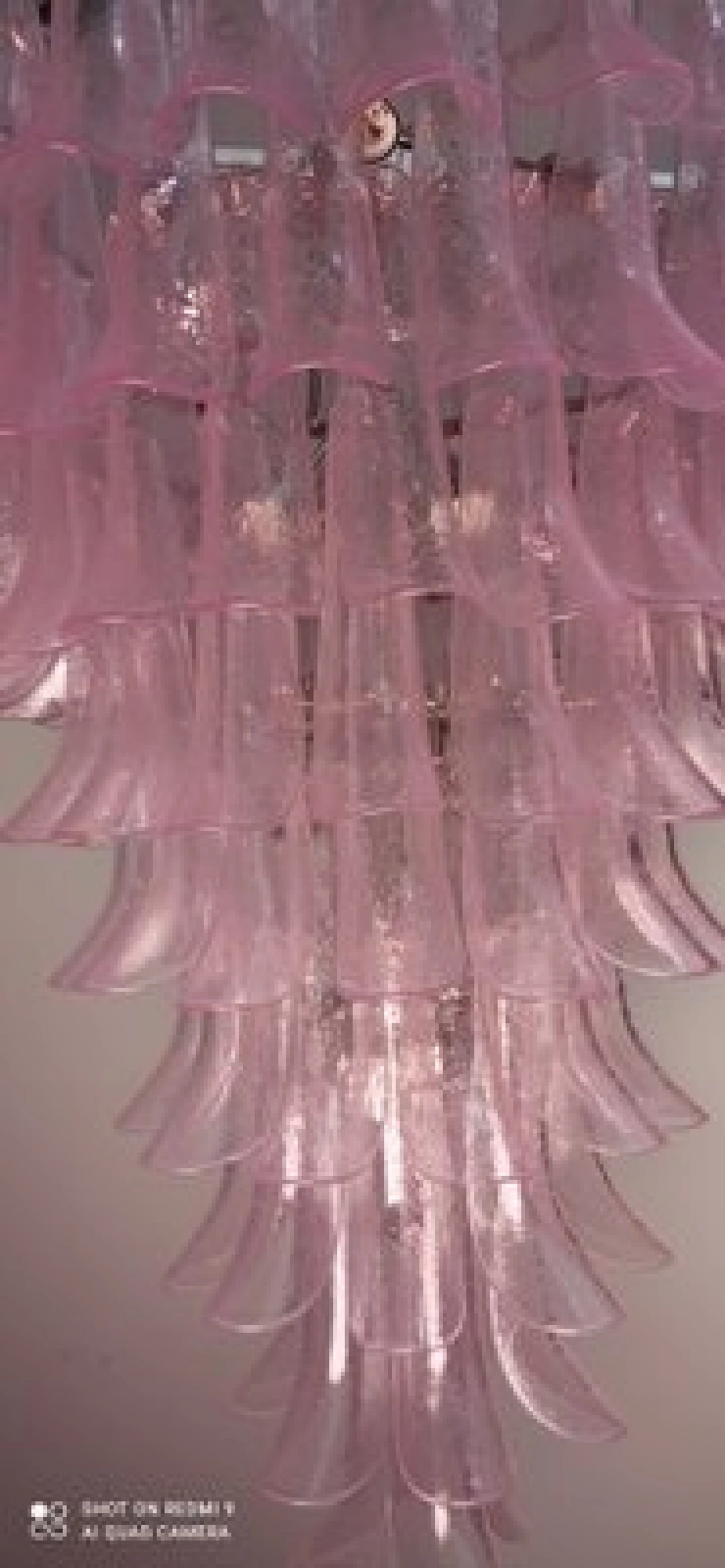 Lampadario con selle in vetro di Murano colorato 3