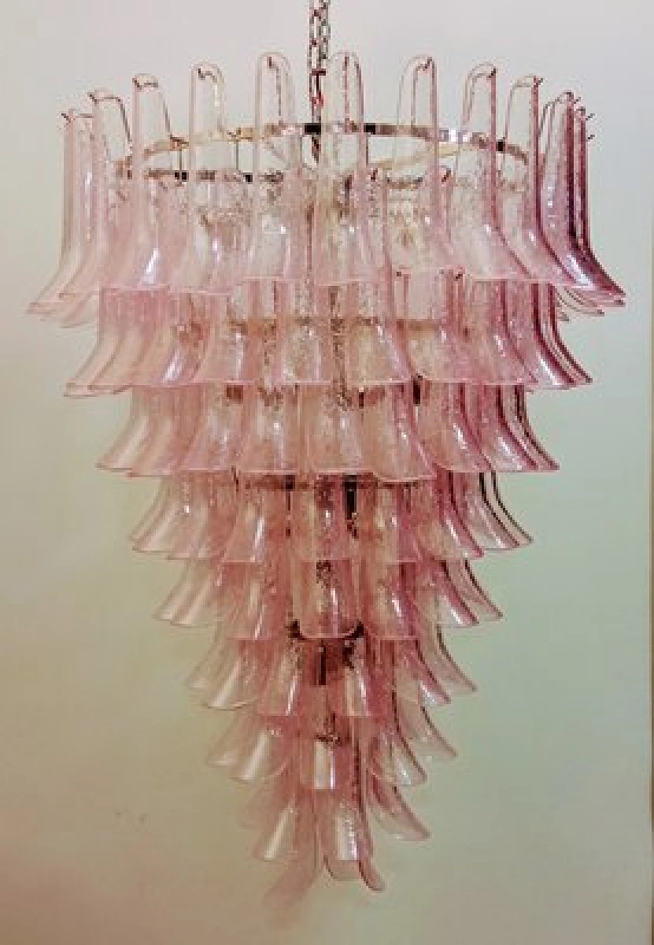 Lampadario con selle in vetro di Murano colorato 5