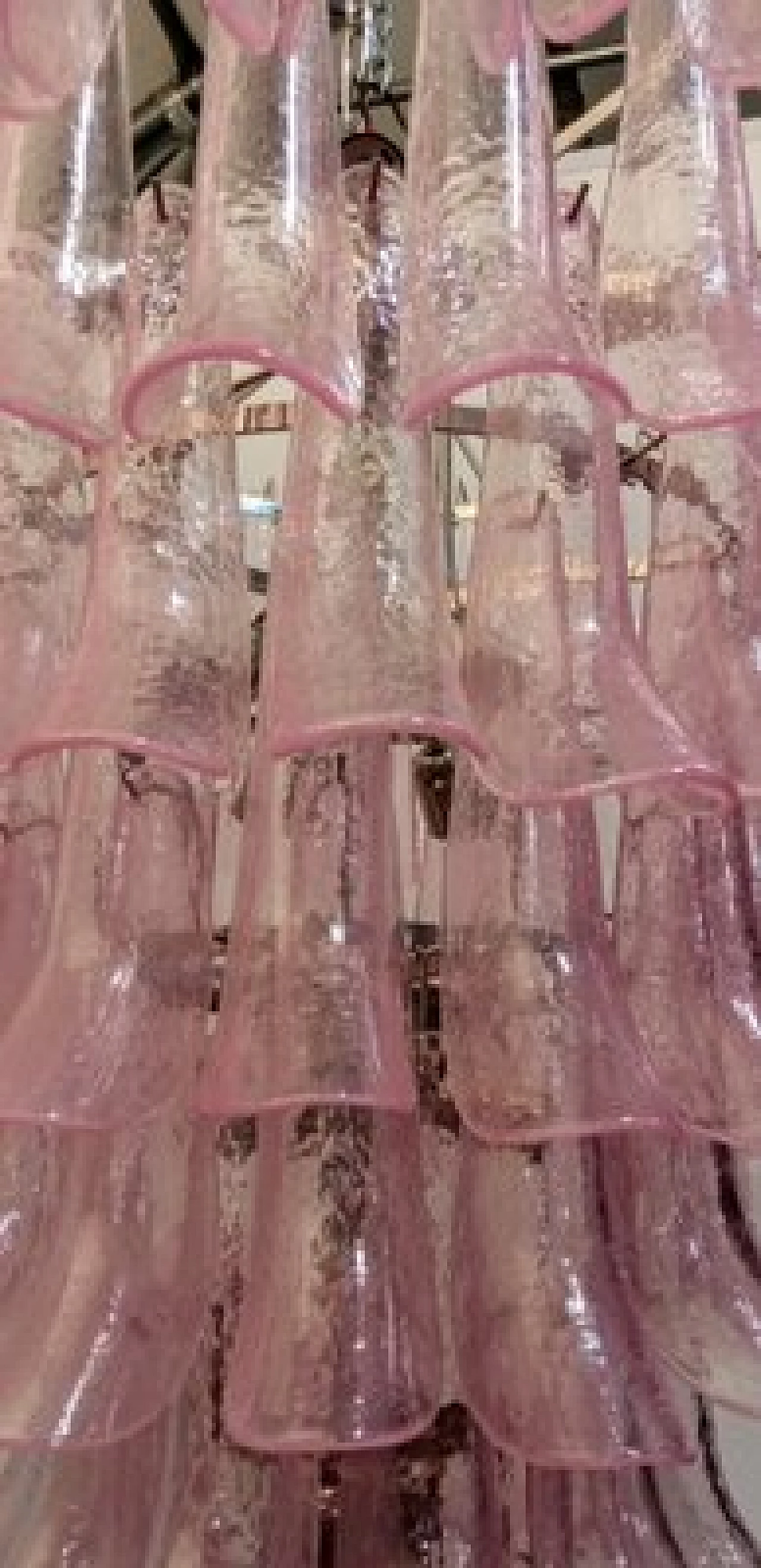 Lampadario con selle in vetro di Murano colorato 12