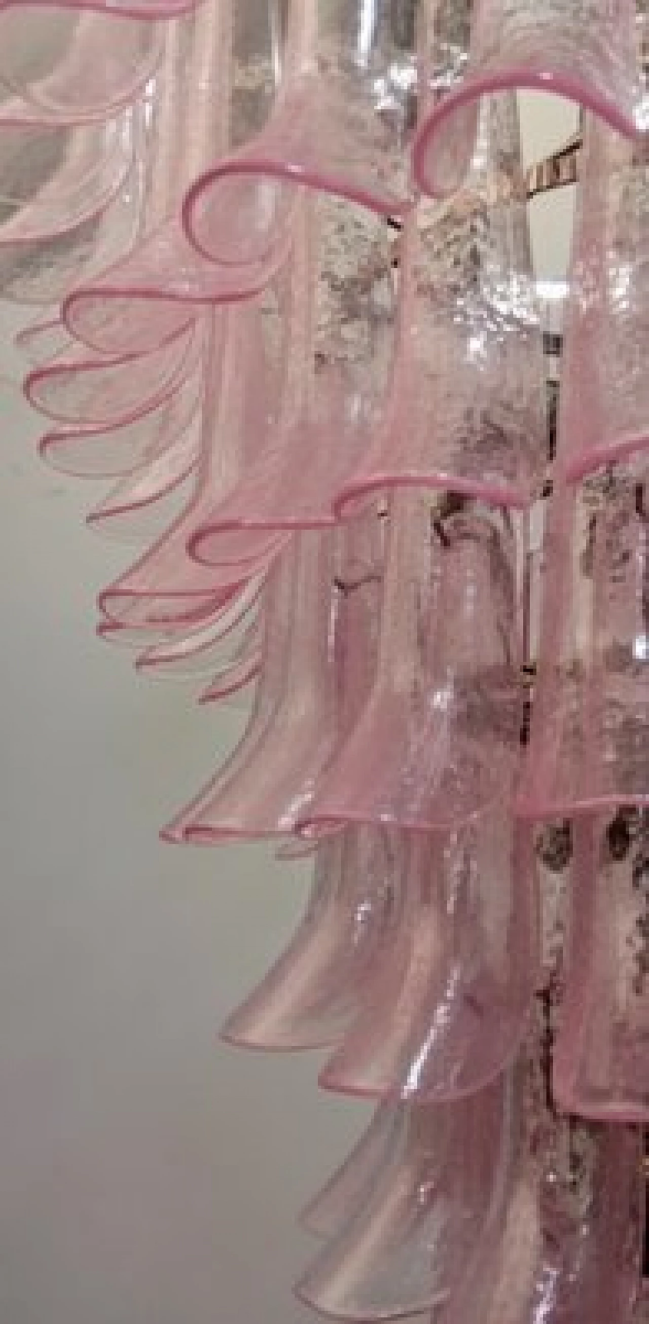 Lampadario con selle in vetro di Murano colorato 15