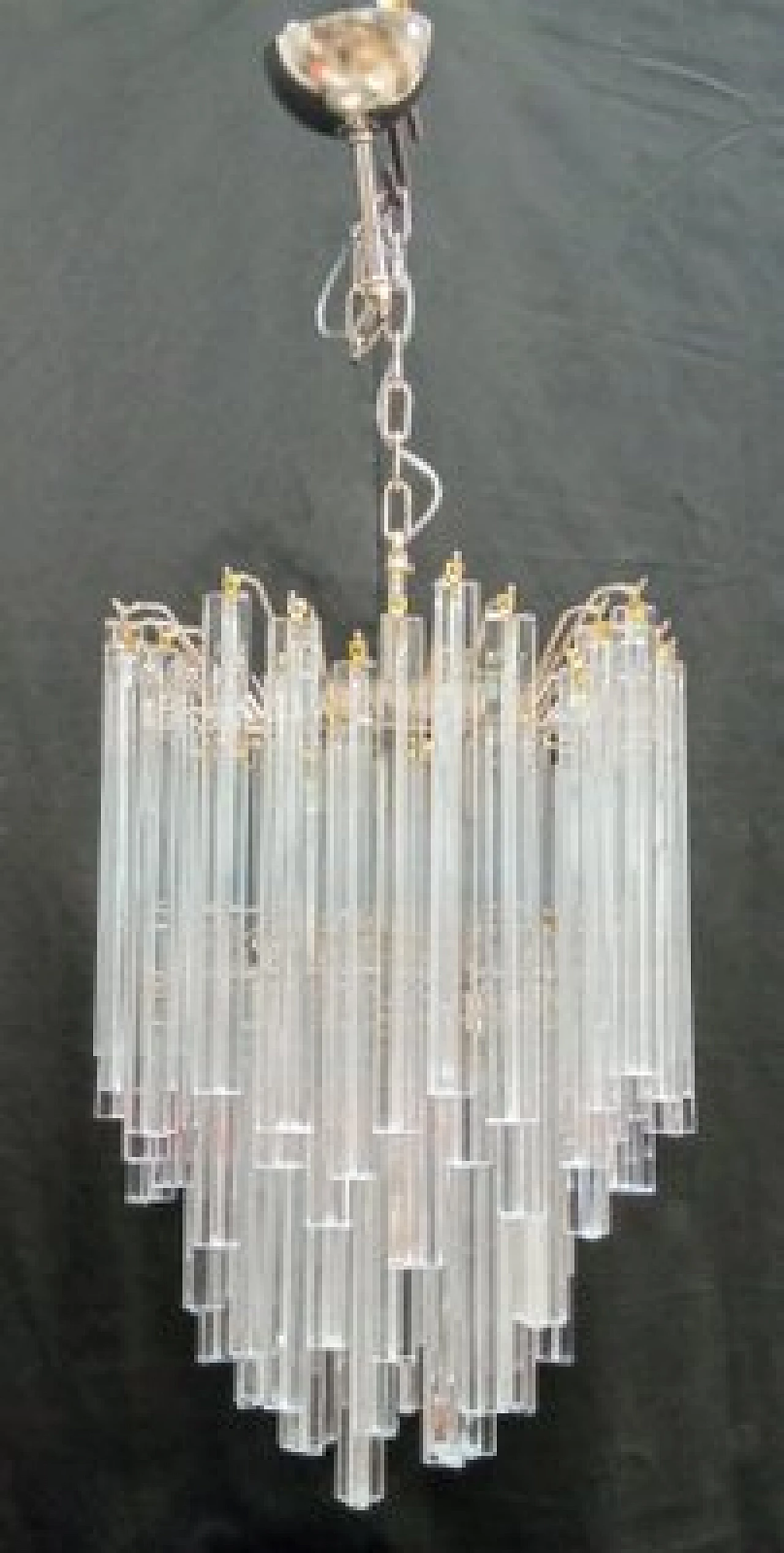 Transparent Murano glass chandelier by VeArt, 1970s 1