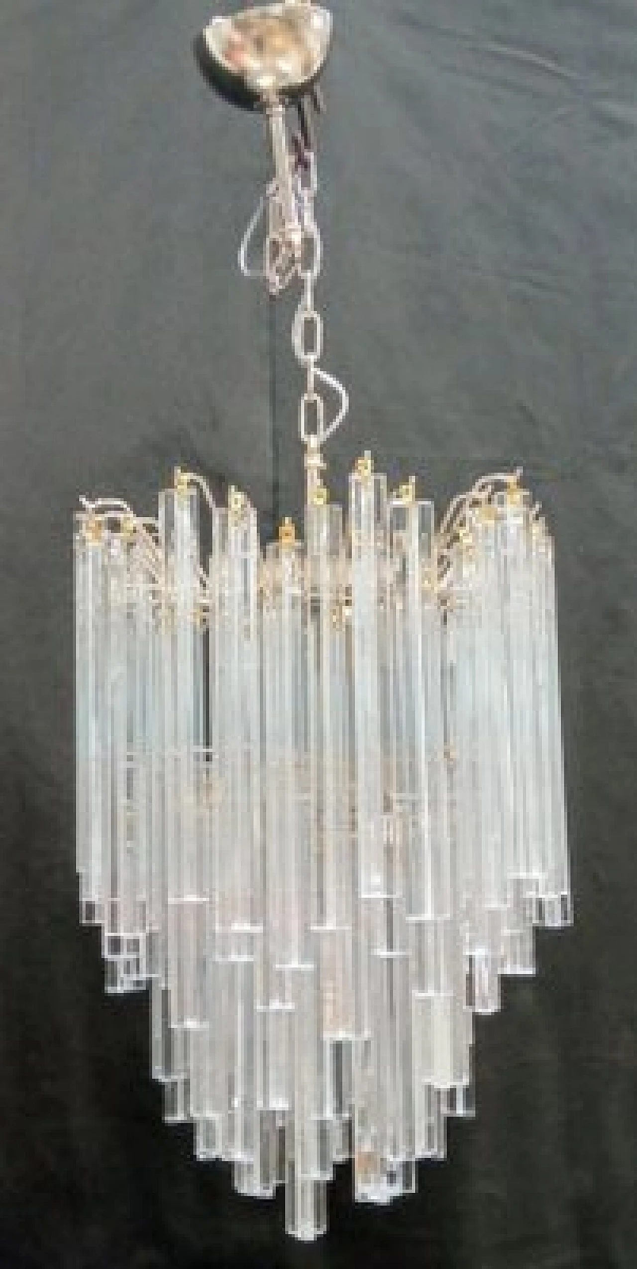 Transparent Murano glass chandelier by VeArt, 1970s 2