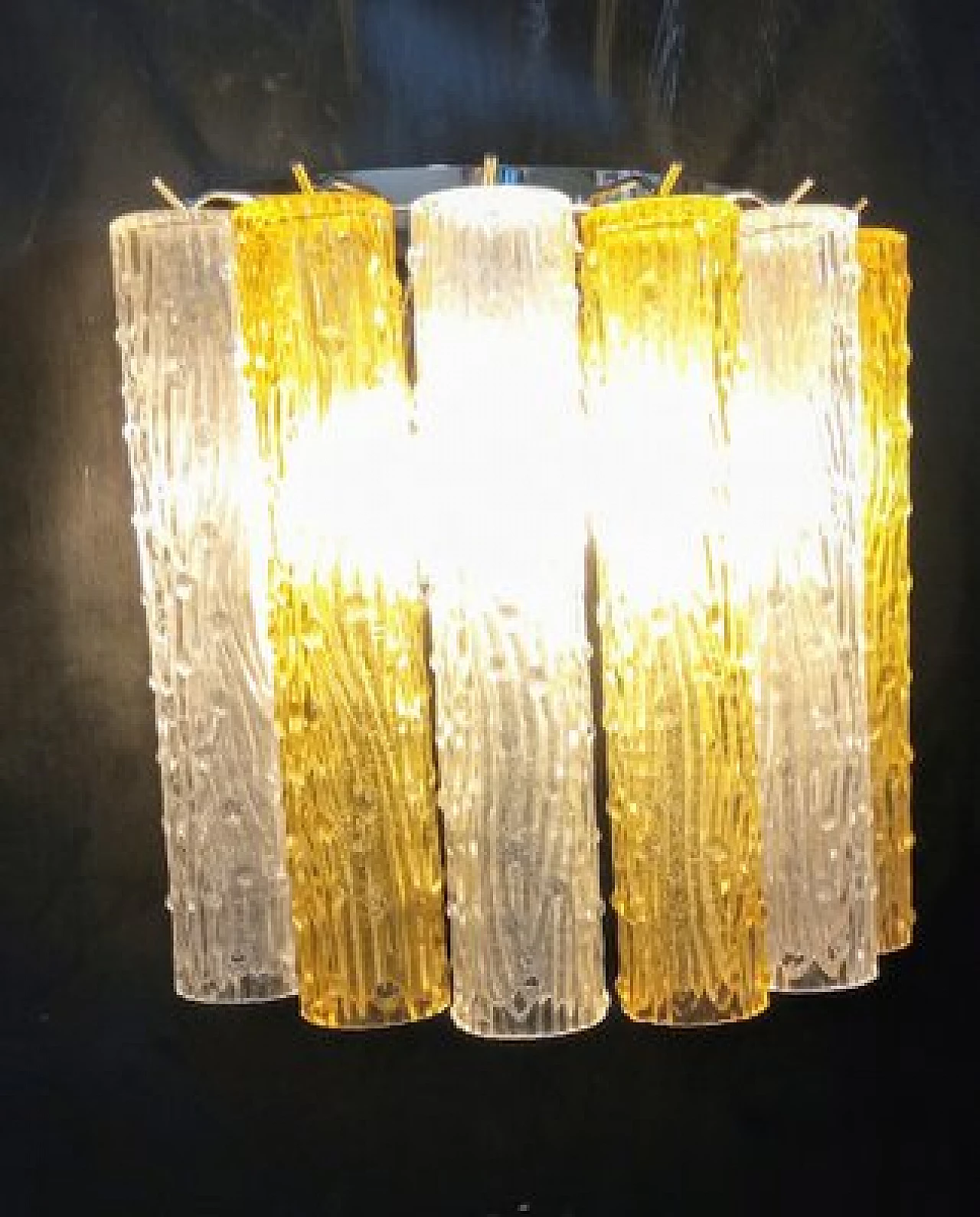 Pair of two-tone Murano glass wall lights by VeArt, 1970s 2