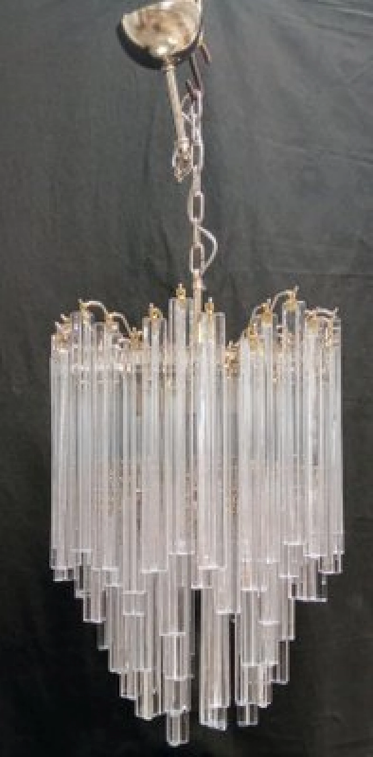 Transparent Murano glass chandelier by VeArt, 1970s 3