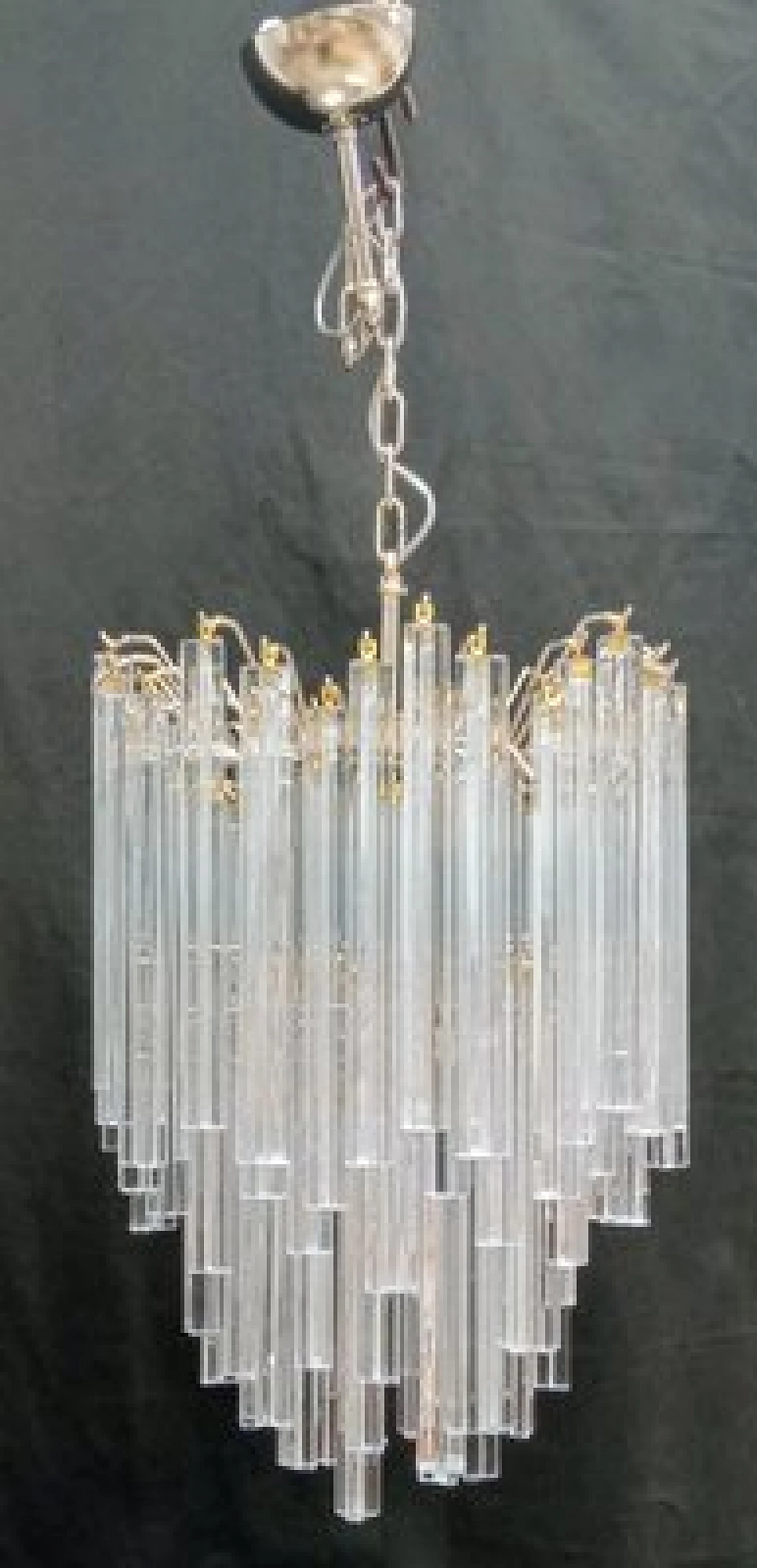 Transparent Murano glass chandelier by VeArt, 1970s 4