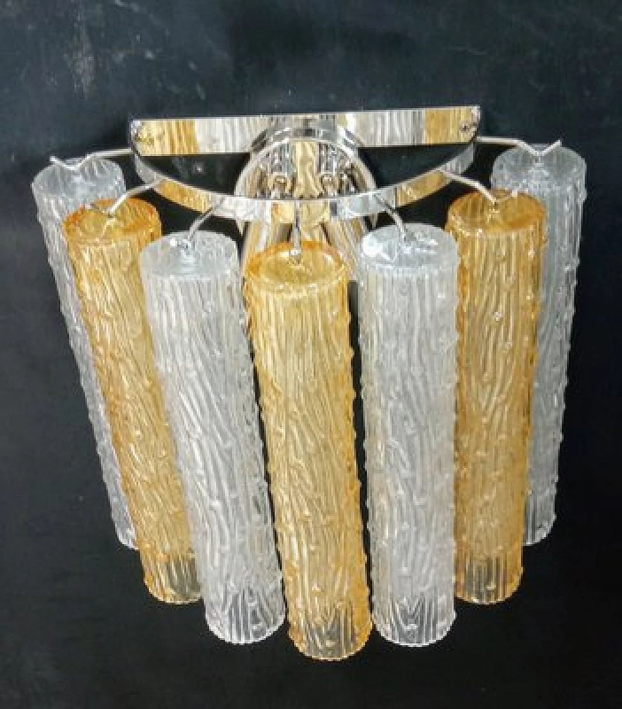 Pair of two-tone Murano glass wall lights by VeArt, 1970s 4