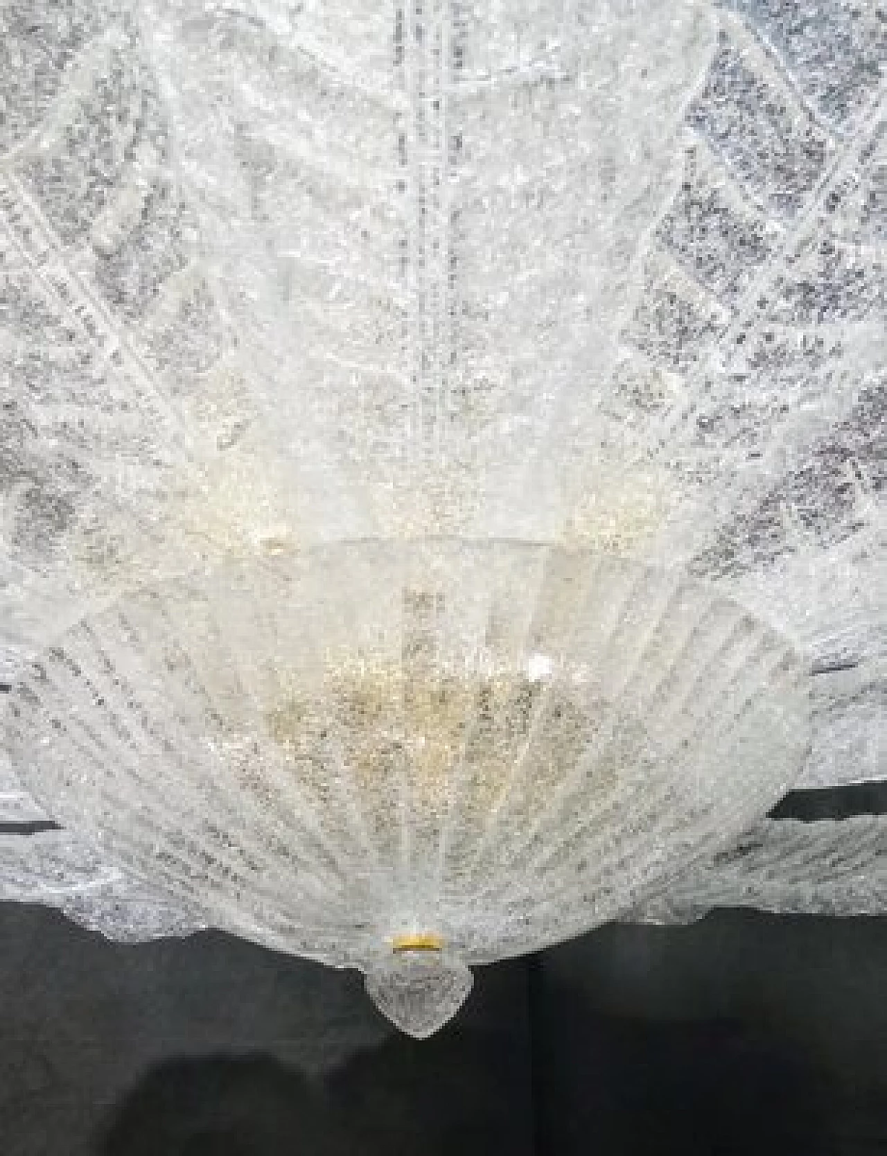 Transparent Murano glass and gilded metal chandelier, 1990s 6