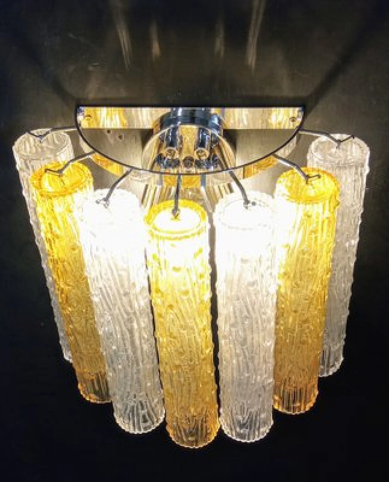 Pair of two-tone Murano glass wall lights by VeArt, 1970s 7