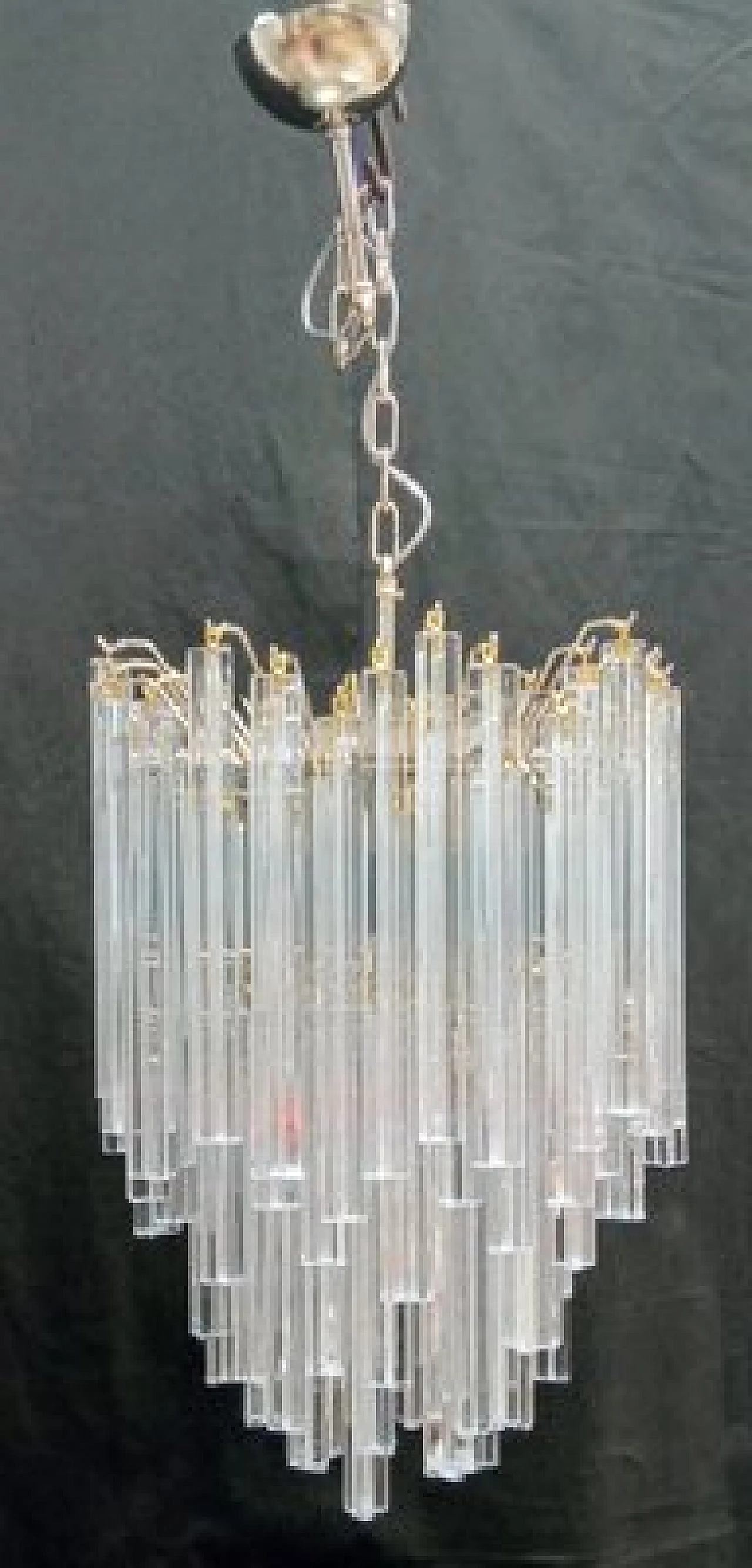 Transparent Murano glass chandelier by VeArt, 1970s 7