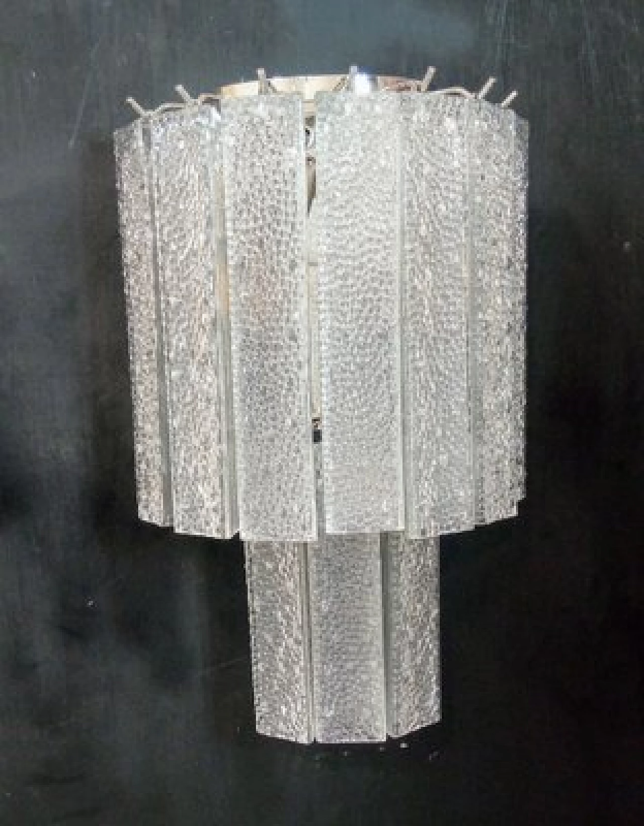 Coppia di applique in vetro di Murano trasparente di VeArt, anni '70 1