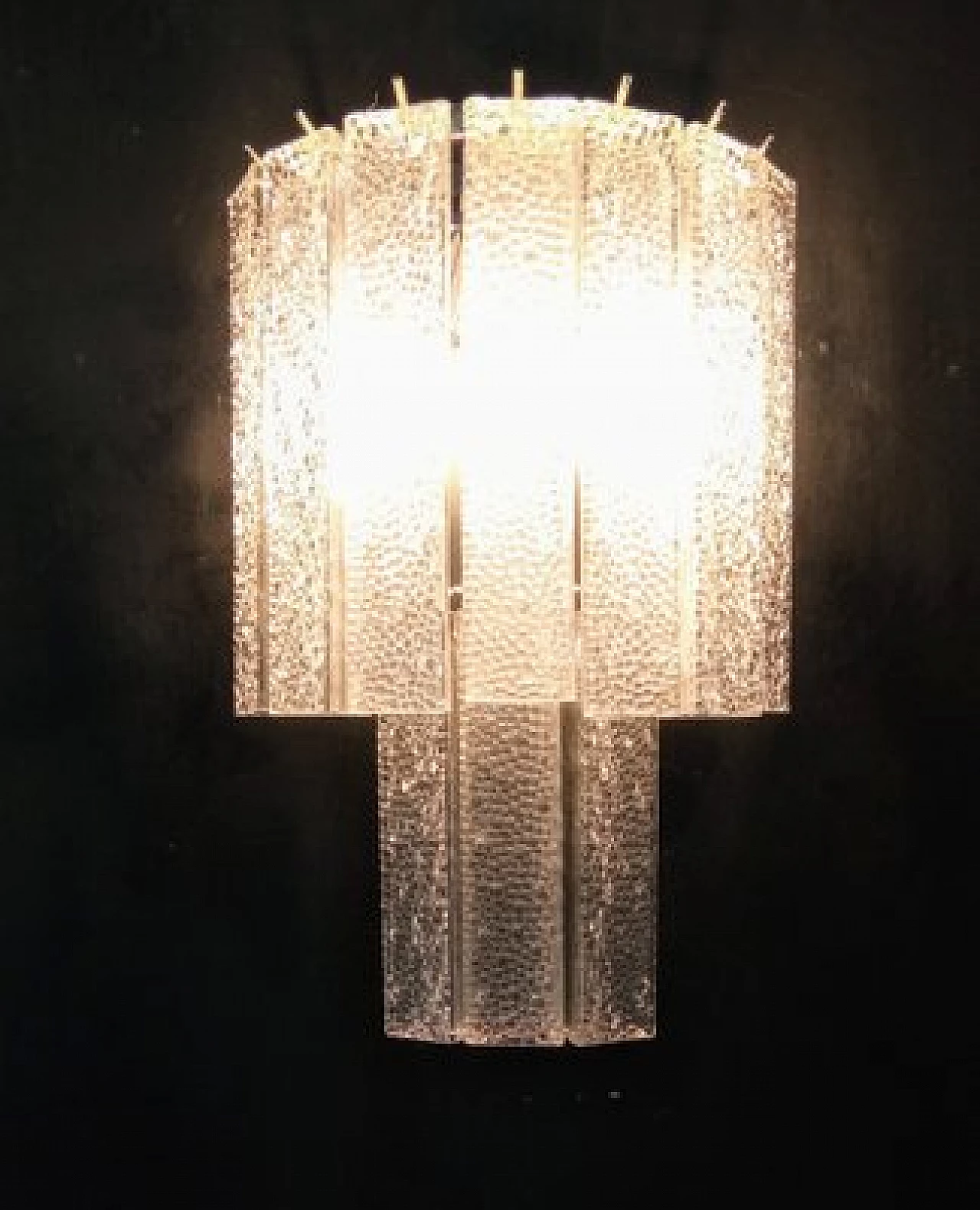 Pair of transparent Murano glass wall lights by VeArt, 1970s 2