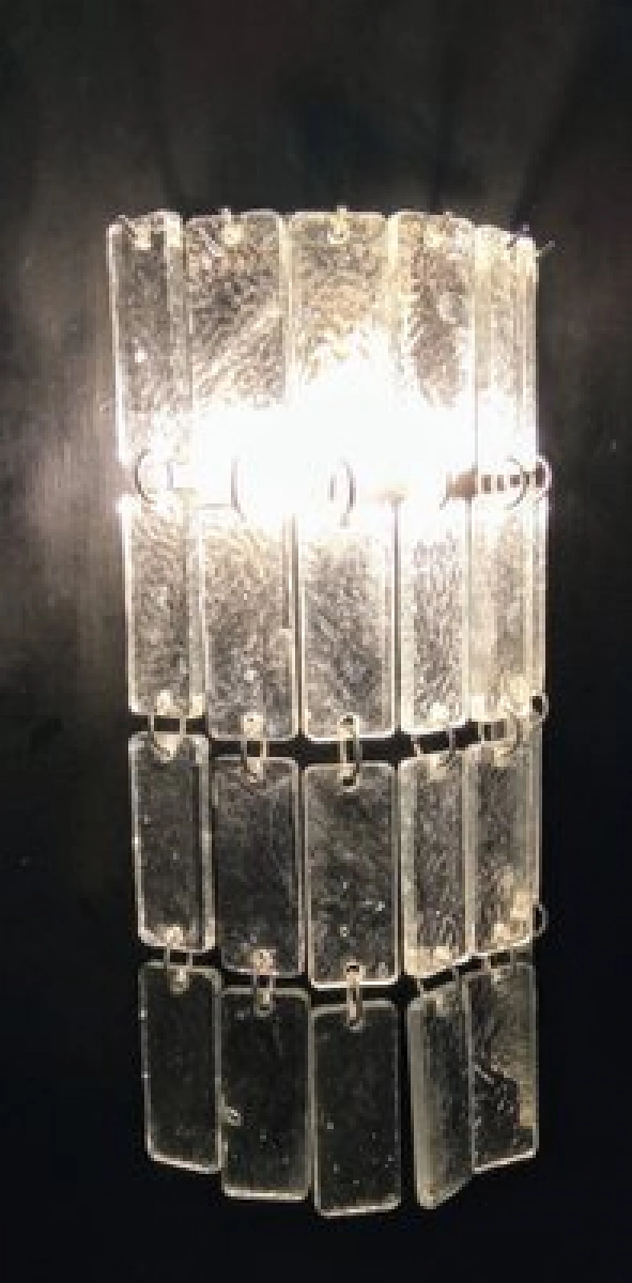 3 Applique in vetro di Murano trasparente di VeArt, anni '60 15